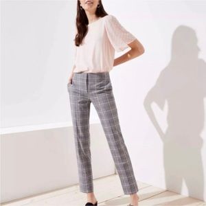 LOFT Curvy Slim Plaid Pants